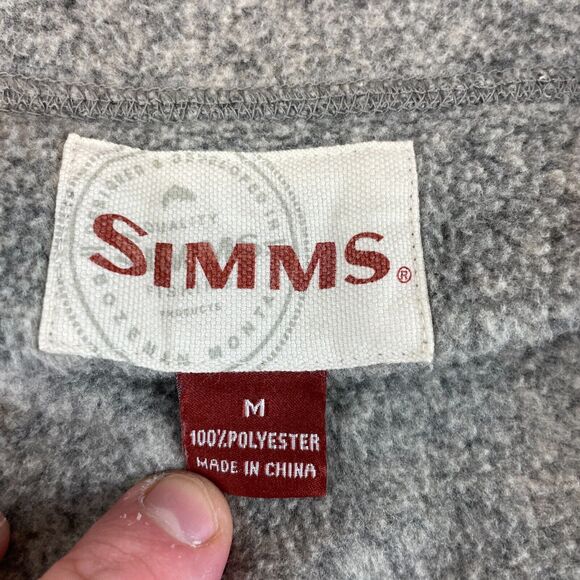 SIMMS Mens Sz M Pullover Tweed Fleece Sweater Quarter Zip Brown - Picture 4 of 10